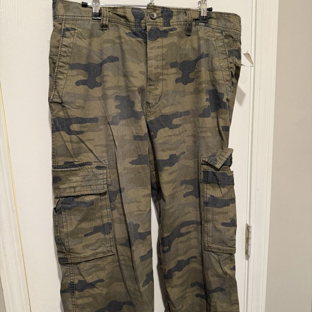 OCOEE Camo Cargo Hunting Pants Mens 36x30 Tree Bark Woodland USA Cotton
